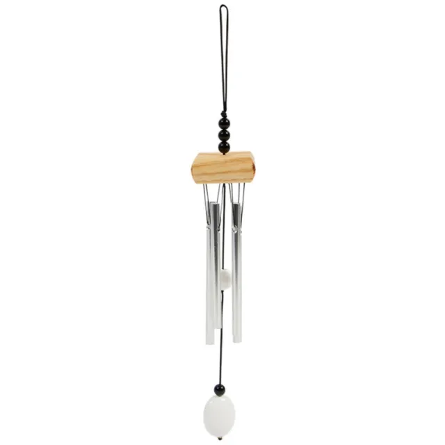OSTARIA Windgong - hout / aluminium - windorgel - 27 cm - windchime - buiten / binnen Zilver