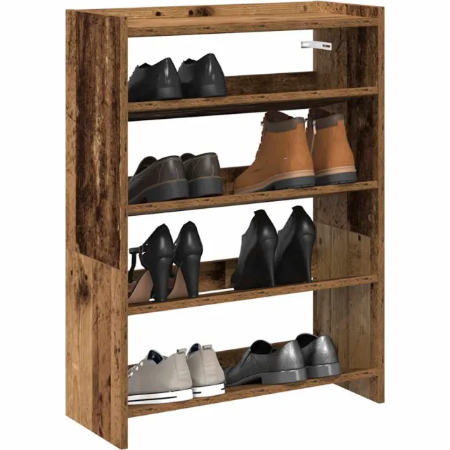 vidaXL Schoenenrek 60x25x81 cm bewerkt hout oud houtkleurig Bruin