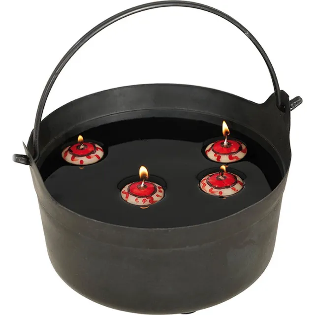 Fiestas Guirca Decoratie drijvende kaars oog (4 stuks) - Halloween - Halloween Decoratie - Halloween Versiering Multi