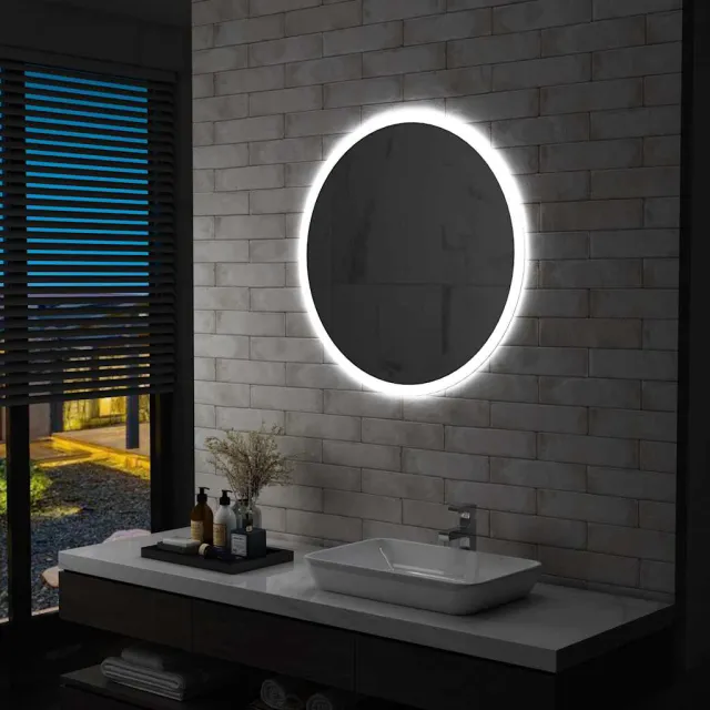 vidaXL Badkamerspiegel LED 80 cm Zilver