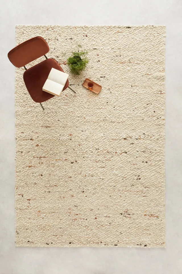 NOUS Living Milia wollen vloerkleed crème crème/bruin