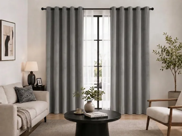 Everyday Elegance Royal – Luxe Gordijnen met ringen – 480 GSM 100% Verduisterend & Thermisch – Grijs – 132x240 CM