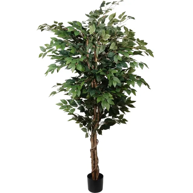 Kopu Kunstplant Ficus Benjamina 150 cm in zwarte pot - 1764 bladeren Groen