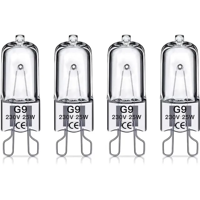 G Master PRO G9 Ovenlamp - G9 - 25W - Halogeenlamp - Warm Wit Licht - Dimbaar- Halogeen lamp -(4 STUKS) Transparent