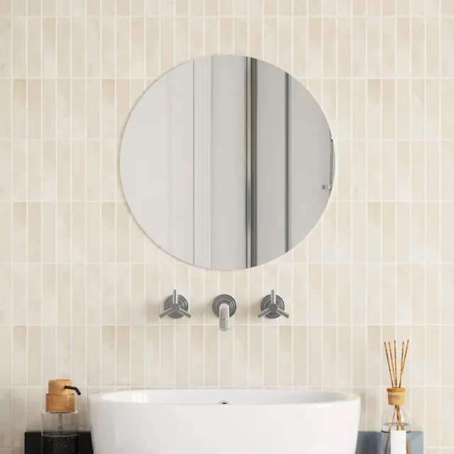 vidaXL Wandspiegel rond 50 cm glas Zilver