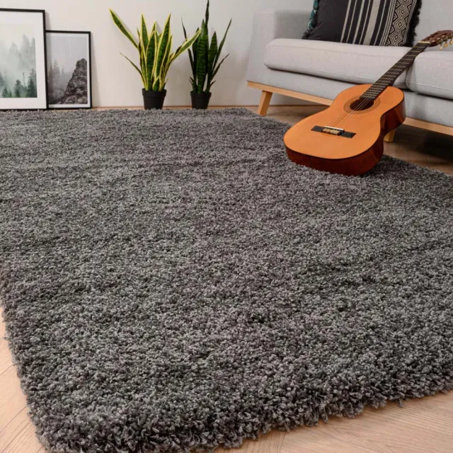 Tapeso Hoogpolig vloerkleed - Shaggy Grand donkergrijs 240x340