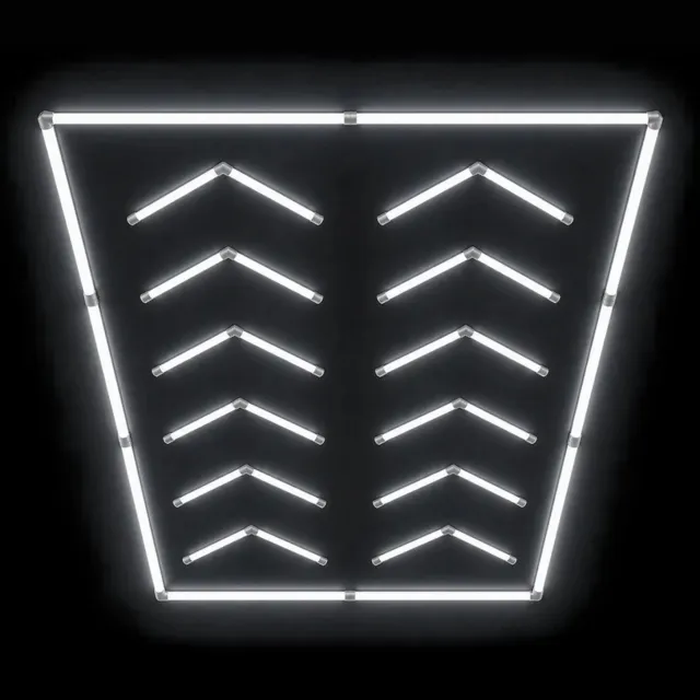 Dita Hexagon Vector Duo LED Verlichting - Wit Licht - Geometrische LED Panelen - Garage Verlichting - Kapsalon Verlichting - Barbershop Verlichting - Auto Detailing - Salon Verlichting - LED Plafondverlichting - HLT9PC