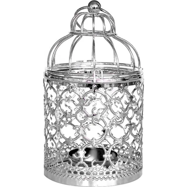 Missan Online Arabische Theelichthouder - Arabische Kandelaar - Oosterse Lantaarn – Romantische Kaarsenhouder - Sfeervolle Luxe Kaarsenhouder zilver