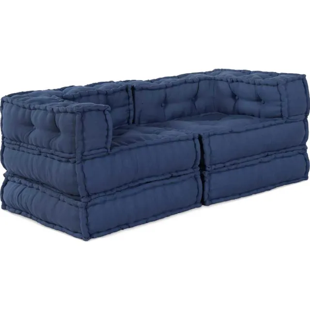 vidaXL Modulair Sofabet 2 st Stof Indigo 140 x 70 x 56 cm Blauw