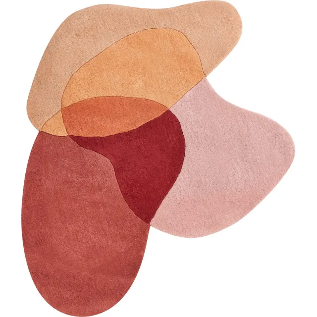 Beliani SINJUWI - Vloerkleed - Rood - 140 x 140 cm - Wol