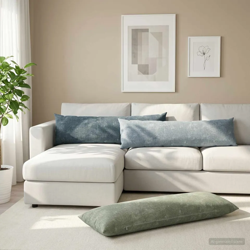 vidaXL Dekenkussen - 2 - st - HEERLEN - Blauw - 40 - x - 145 - cm - Chenille - Stof, foto 2