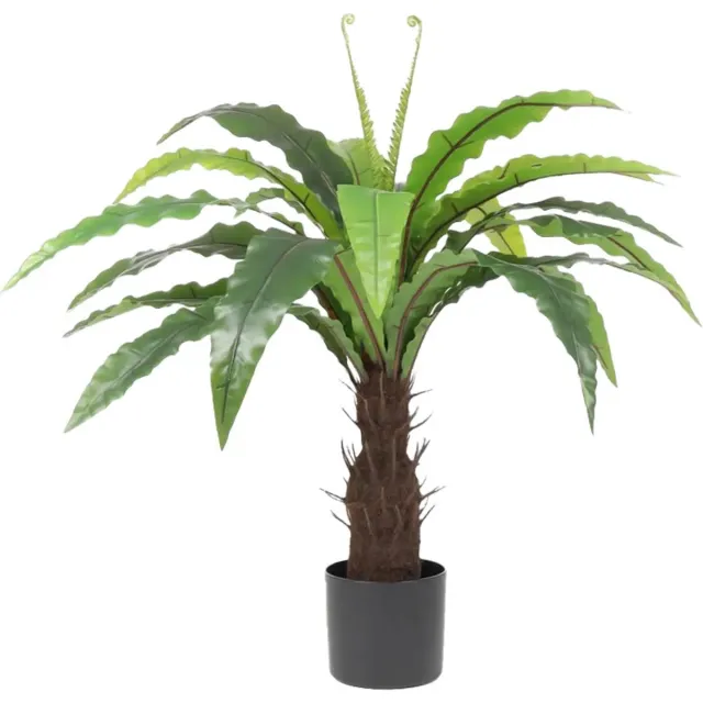 Kunstpalm Kunst Varen Op Stam | 90cm - Namaak varen - Kunstplanten voor binnen - Kunstplant varen donkerbruin