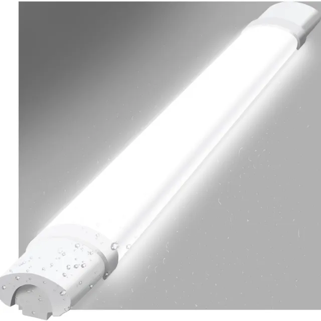 NETTLIFE Plafondlamp LED - Vochtbestendige lamp - 90 cm - IP65 Plafondverlichting - Lang Werklamp - 1xLED TL - 24 W - Koel wit Licht 5000 K - voor Badkamer | Garage | Werkplaats | Keuken