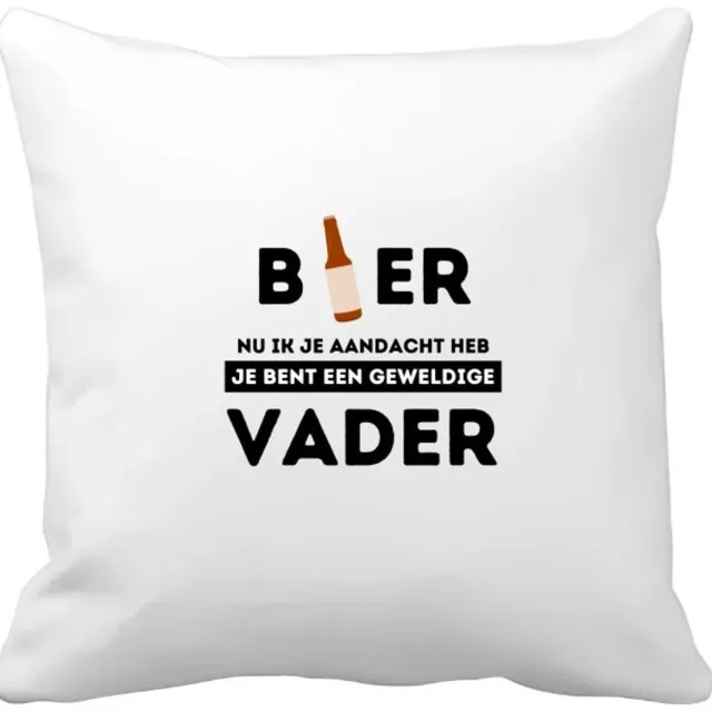 Akyol bier, nu ik je aandacht heb je bent een geweldige vader Kussen hoes - Papa - de beste vader - vader cadeautjes - vaderdag - verjaardagscadeau - verjaardag - cadeau - geschenk - kado - gift - vader artikelen - 40 bij 40 cm Multicolor