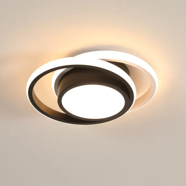 Riserva LED Plafondlamp Modern - 36W - 4050 lm - 3000K Warm Wit - Zwart/Wit - Ovale Design Plafonnière voor Woonkamer, Slaapkamer, Eetkamer en Werkkamer