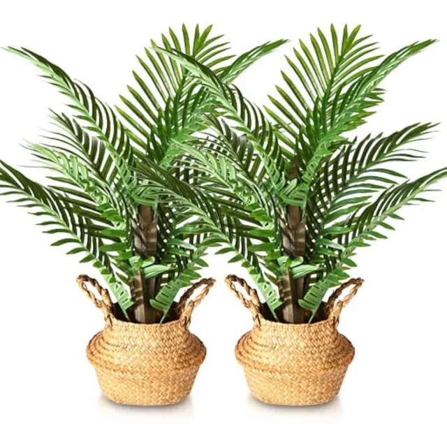 Ibenzoa Levensechte Grote Kunstpalm voor Stijlvolle Woon- en Kantoordecoratie - 70 cm Hoog groen