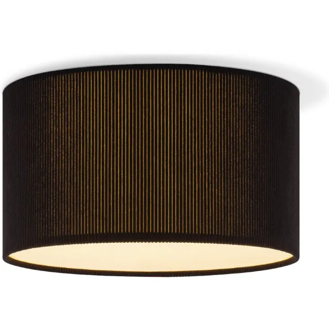 Home Sweet Home Corduroy Plafondlamp - Cilinder - Black - Scandinavische stijl - ø30 x 17 cm - E27 Fitting - Geschikt voor Woonkamers en Zwart