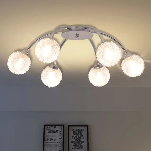 vidaXL Plafondlamp met 6 LED-lampen G9 240 W Wit