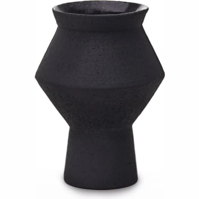 Element Accessories moderne keramische vaas - trendy Belgisch merk : Element Accessories, CUZCO 20ZW zwart; grijs