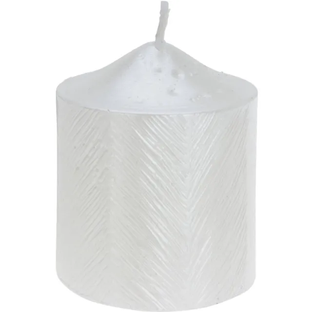 KIB Decoratieve kaars met metallic patroon, 5 x 6 cm grijs