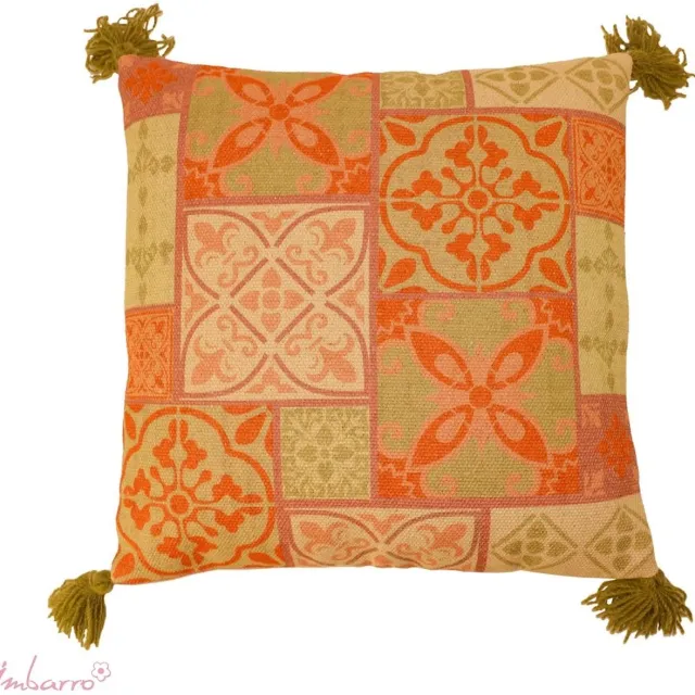 Imbarro Home & Fashion Imbarro - Kussen - Sierkussen - Nubia - Fancy Vintage - Katoen - 50x50cm Groen
