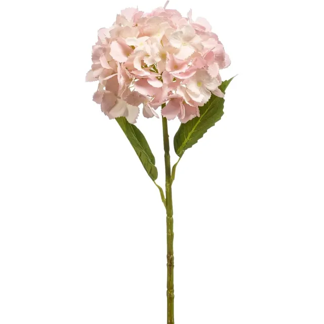 Emerald Kunstbloem hortensia tak - 52 cm - licht roze - Real Touch - hydrangea - kunst zijdebloemen Lichtroze