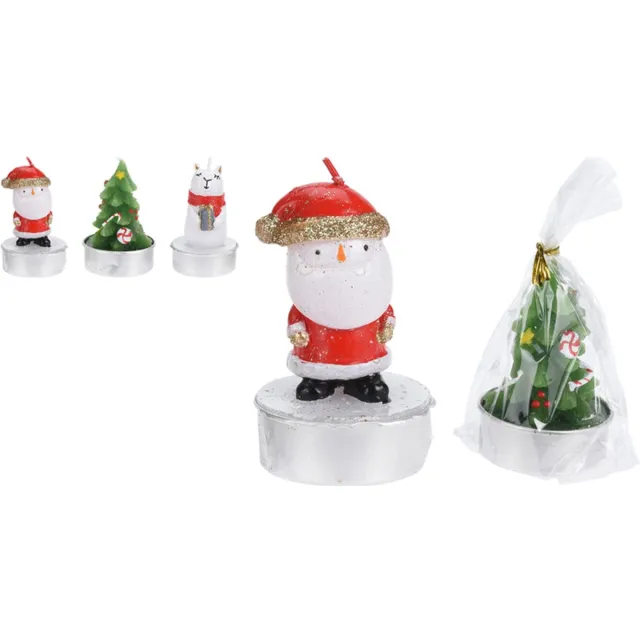H&S Decoration Kerst - theelichtjes - kerstman - dennenboom - ijsbeer - kerstverlichting per 6 stuks Rood wit groen goud