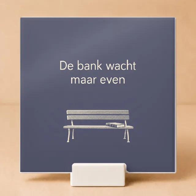Bedruk King Sfeervolle vereenvoudigde vintage botanische prent Tegel 'De Grote Lock-in' – Decoratieve muurdecoratie voor botaniek en interieurfans - 15 x 15 cm met houder Wit