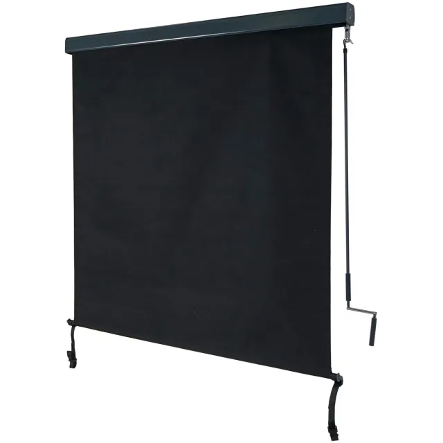 MCW Verticale markies MCW-F42, verticale markies, zichtbescherming, buitenrolgordijn, rolgordijn, UV-bescherming 50 stof ~ 250x140cm, zwart
