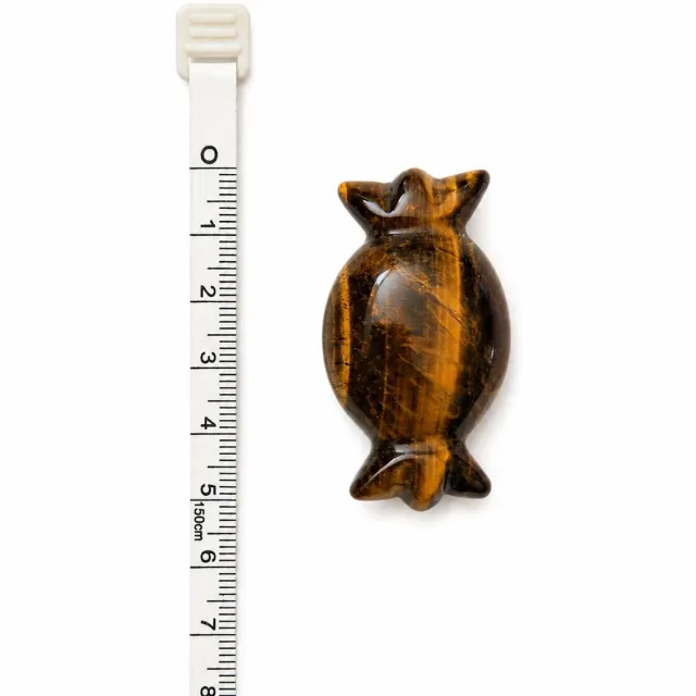 La Étoile by Letty Edelsteen Carving Candy - Setje Tijgeroog met een Intuïtiekaart Bruin, Goud