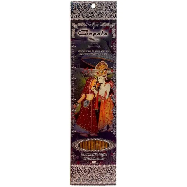 Prabhuji's Gifts Wierooksticks, handgerold, 'Gopala' met jasmijn en roos, 20 sticks Multi-coloured