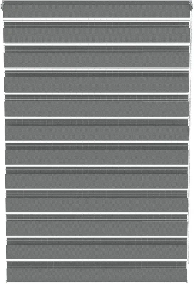 Aufun zebra rolgordijn – klemfix montage zonder boren – verduisterend en lichtdoorlatend – grijs – 120 x 150 cm – voor raam en deur
