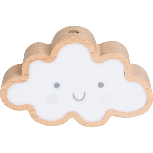 Baby's Only Nachtlampje Wolk Wonder - Nachtlampje Babykamer - Lampje met USB-aansluiting - Gemaakt van hout met het FSC keurmerk - Met slaapmuziek Bruin