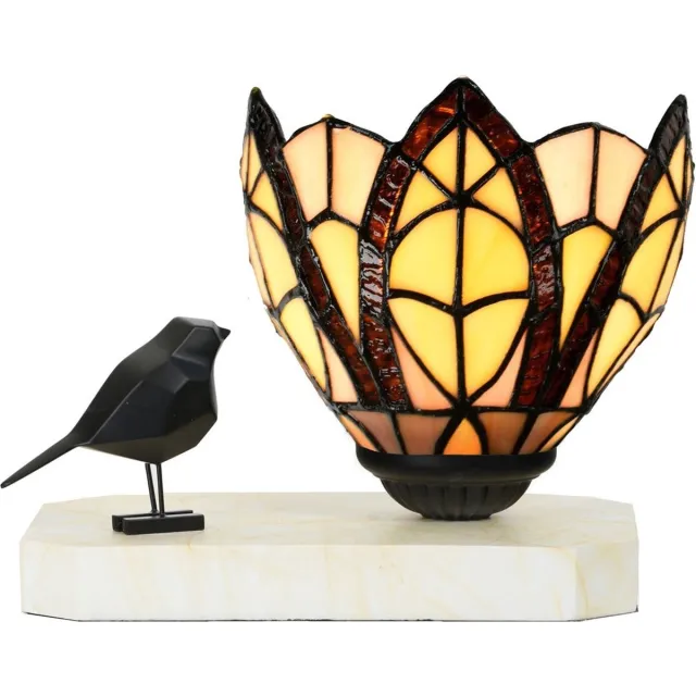Coloured by Art Tiffany tafellamp / sculptuur Ballade van een Vogel Flow Souplesse Small - Art Deco Trade Bruin