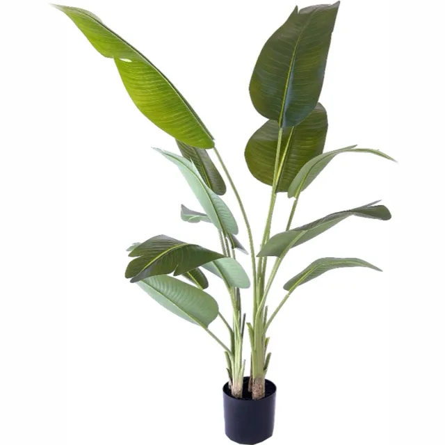 NeverLeafs Kunstplant Strelitzia real touch - 200 cm groen