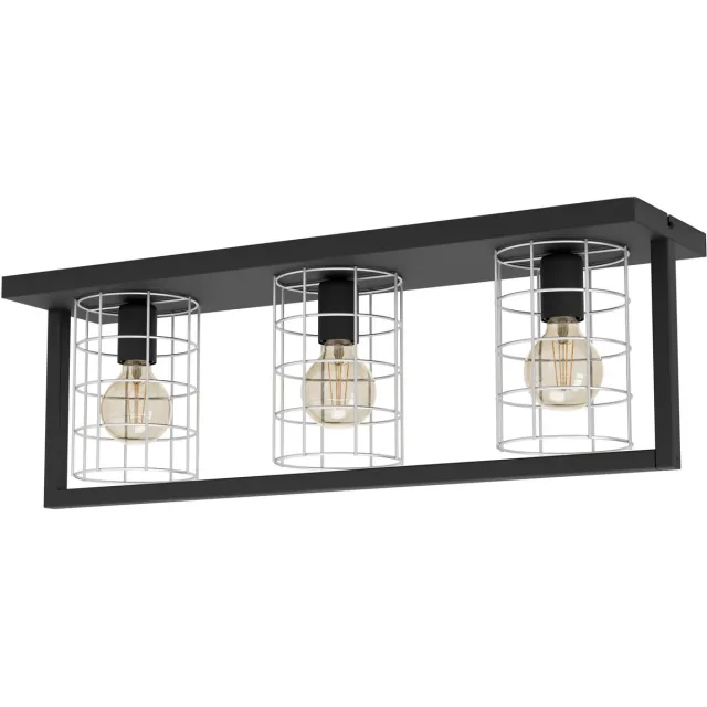 EGLO Jubily Plafondlamp - 77 cm - E27 - Staal - Industrieel - Zwart