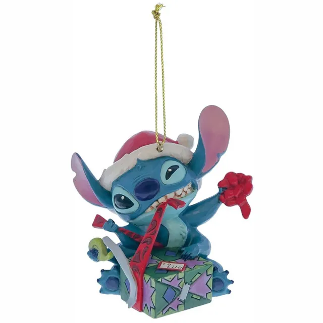 Disney Stitch met Kerstcadeau Ornament Meerkleurig