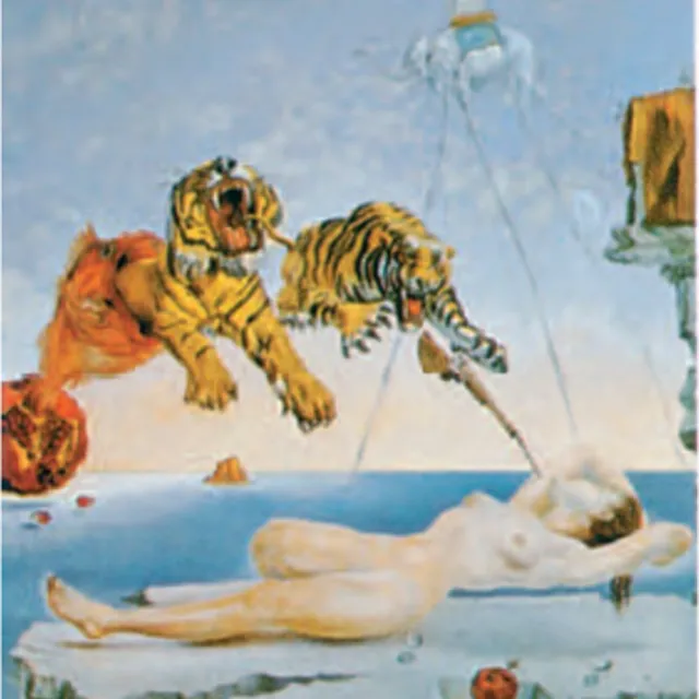 Catch Projecten Mini kunstposter - Salvador Dalì - Dream Caused by the Flight of a Bee Around a Pomegranate a Second Before Awakening - 24x30 cm Multicolor