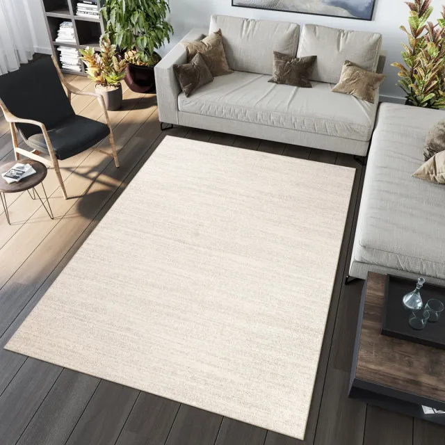 Tapiso Sari Vloerkleed Beige Laagpolig Licht Tapijt Lichtbeige