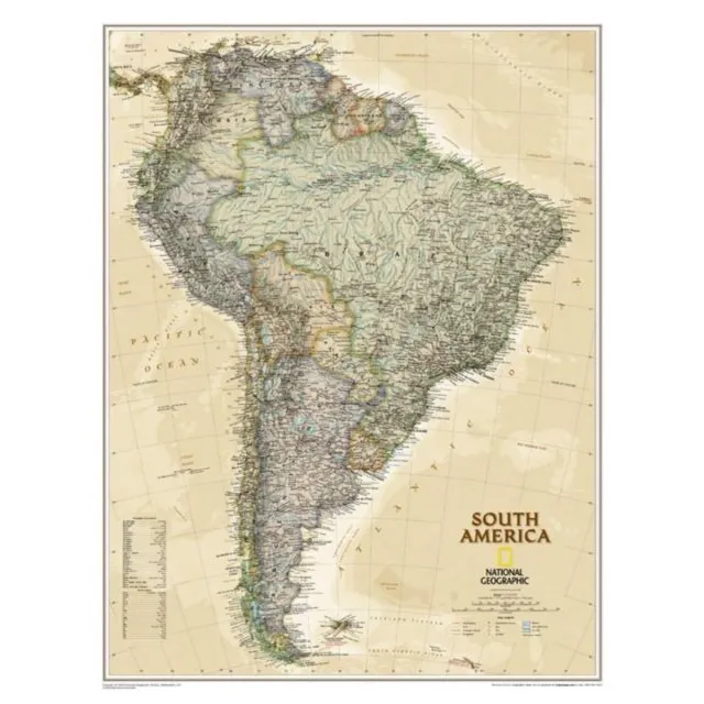 National Geographic Poster South America Executive, Tubed - National Geographic - 60 x 77 cm Multi