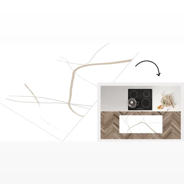 KitchenYeah Keukenloper - Loper keuken - Abstract - Minimalisme - Line art - Keukenloper vinyl Multicolor