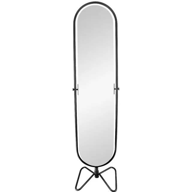 Vente-unique Draaibare staande spiegel in metaal - H 169 x B 40 cm - Zwart - ASATU
