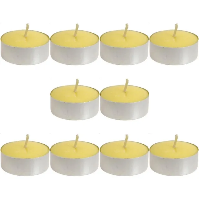 Decoris Citronella waxinelichtjes/theelichtjes - 10x - geel - citrusgeur - anti mug - geurkaars