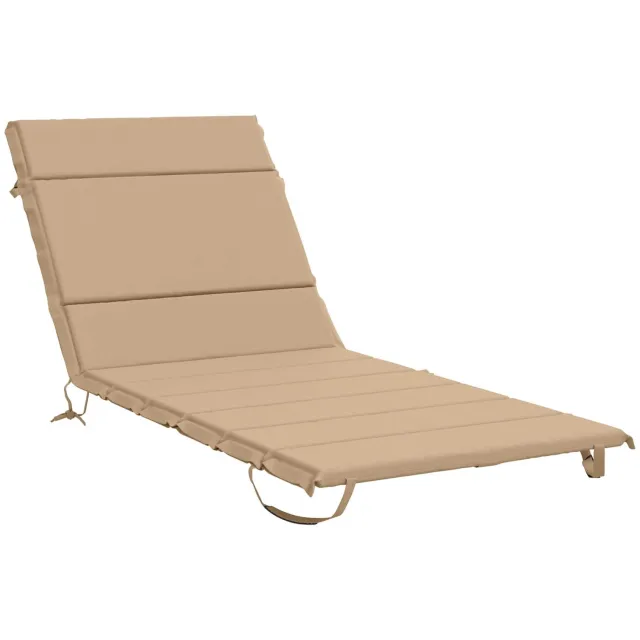 vidaXL Ligstoel - Kussen - GEMERT - 100% - Polyester - Zand - 200 - x - 90 - x - 3 - cm