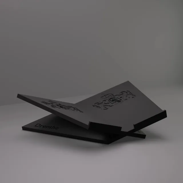 3d-gezellig Grote Boekenstandaard Drenthe - Boekensteun - Boekenhouder - Book Holder - 46*31*12 cm - Zwart - 100% gerecycled PLA (bioplastic)