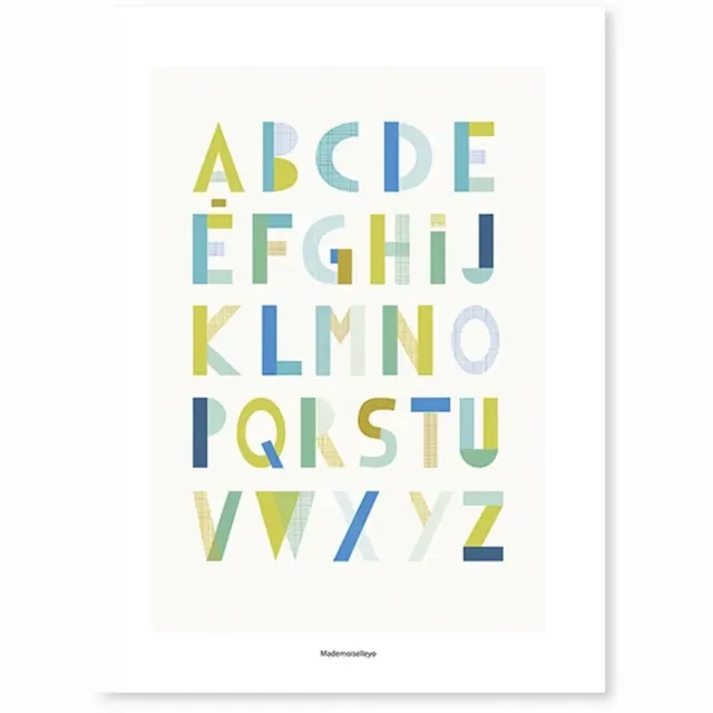 Lilipinso poster grafische letters blauw
