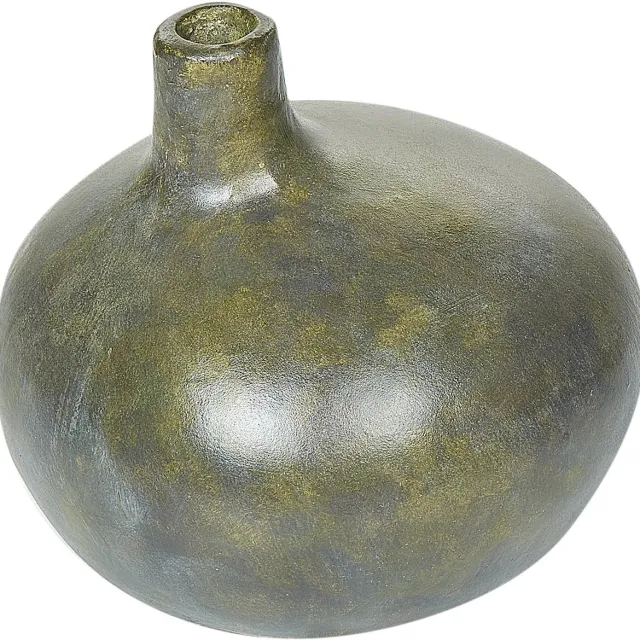 Beliani KLANG - Decoratieve vaas - Grijs/Goud - Terracotta