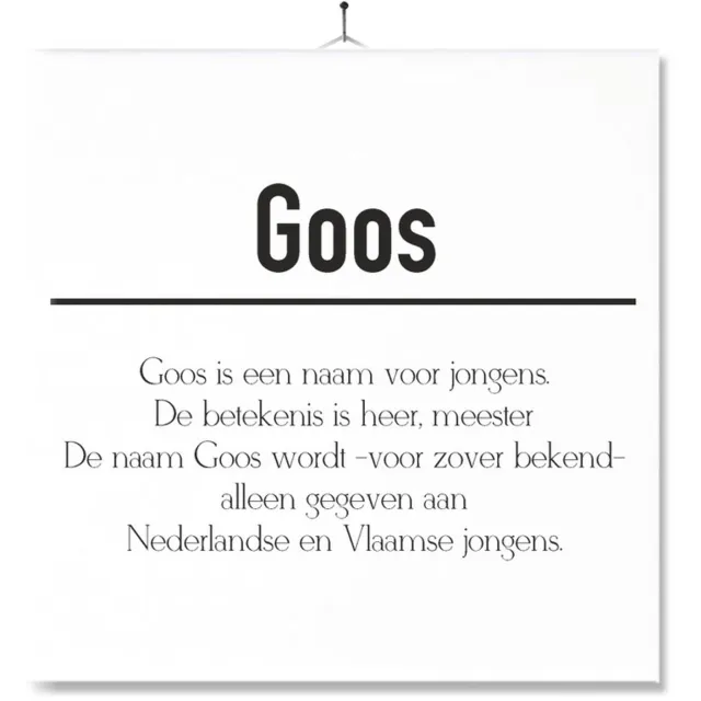 MC Living Tegel Met Opdruk | Betekenis | Kado | Cadeau | Met Naam - Goos Multi-Color