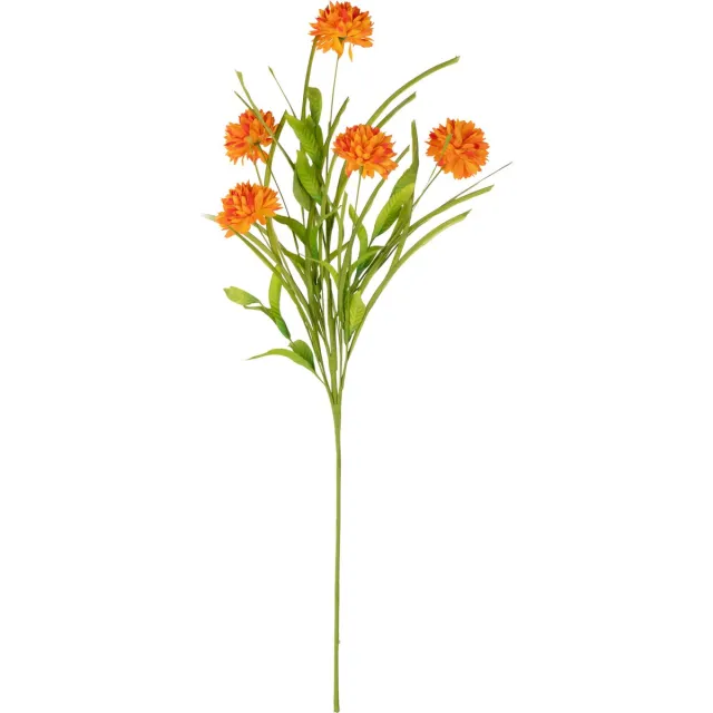 J-Line bloem tak Chrysantemum - kunststof - oranje