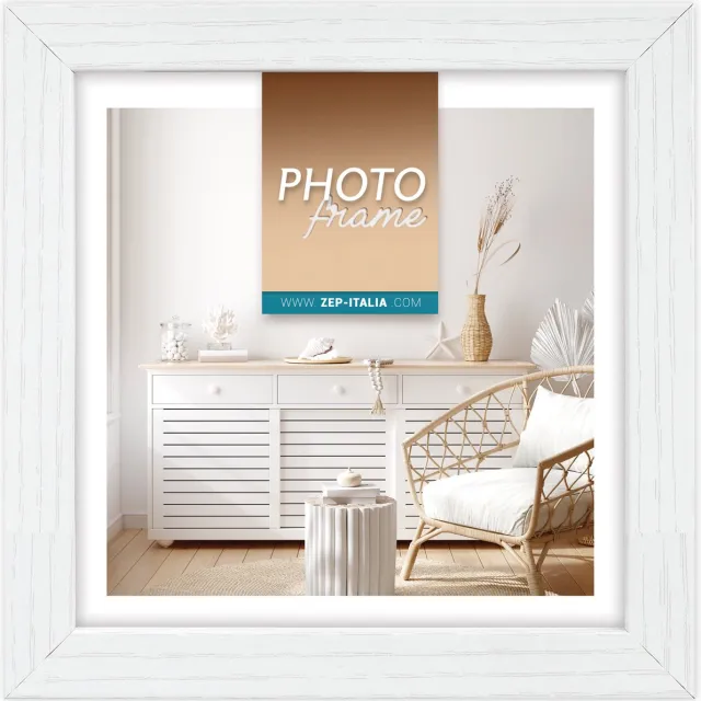 Zep Houten Fotolijst Vivan 3 wit voor foto formaat 15x15 - V33153